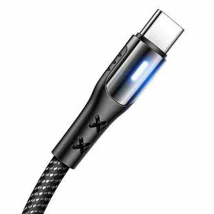 USAMS US-SJ319 U27 1.2m 5A USB to USB-C / Type-C Data Sync Charging Cable with Indicator Light(Black)