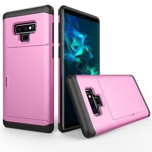 Shockproof Rugged Armor Protective Case for Galaxy Note 9, with Card Slot(Pink)