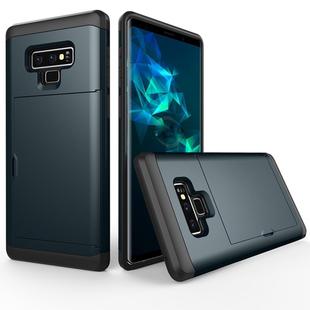 Shockproof Rugged Armor Protective Case for Galaxy Note 9, with Card Slot(Navy Blue)