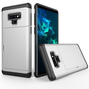 Shockproof Rugged Armor Protective Case for Galaxy Note 9, with Card Slot(Silver)