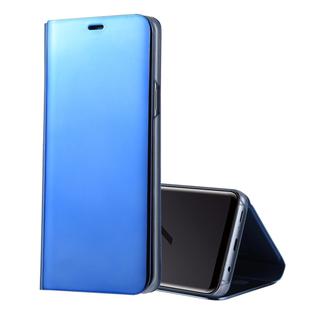 For Galaxy S9+ PU Electroplating Mirror Horizontal Flip Leather Case with Holder(Blue)