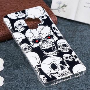 For Galaxy S9 Noctilucent Red Eye Skull Pattern TPU Soft Back Case Protective Cover