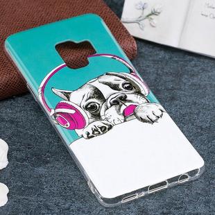 For Galaxy S9 Noctilucent Headphone Dog Pattern TPU Soft Back Case Protective Cover