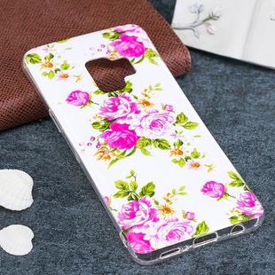For Galaxy S9 Noctilucent Rose Flower Pattern TPU Soft Back Case Protective Cover