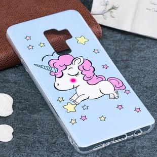 For Galaxy S9+ Noctilucent Horse Pattern TPU Soft Back Case Protective Cover