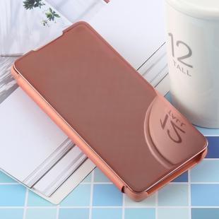 PU Electroplating Mirror Horizontal Flip Leather Case for Galaxy S10, with Holder (Rose Gold)