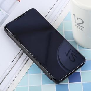 PU Electroplating Mirror Horizontal Flip Leather Case for Galaxy S10 Plus, with Holder(Black)