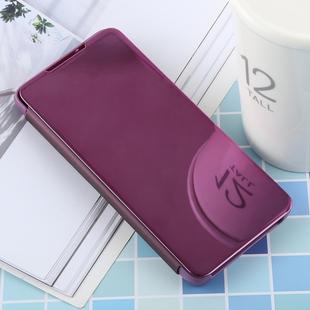 PU Electroplating Mirror Horizontal Flip Leather Case for Galaxy S10e, with Holder(Purple)