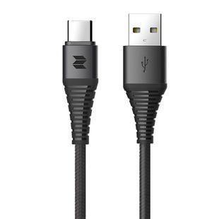 ROCK Z10 3A Type-C / USB-C Hi-tensile Sync Round Charging Cable, Length: 100cm (Black)