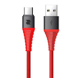 ROCK Z10 3A Type-C / USB-C Hi-tensile Sync Round Charging Cable, Length: 100cm (Red)