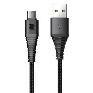 ROCK Z9 2A Micro Hi-tensile Sync Round Charging Cable, Length: 100cm (Black)