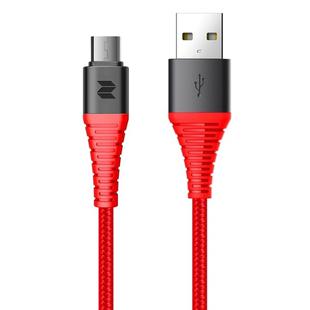 ROCK Z9 2A Micro Hi-tensile Sync Round Charging Cable, Length: 100cm (Red)