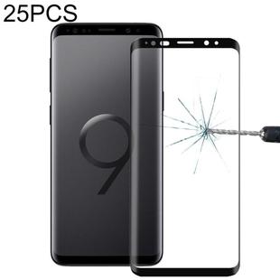 25 PCS For Galaxy S9 0.33mm 9H Surface Hardness 3D Curved Edge Anti-scratch Full Screen HD Fully Adhesive Glass Screen Protector (Black)