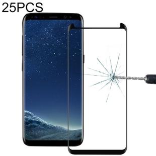25 PCS For Galaxy S8 Plus / G955 0.26mm 9H Surface Hardness 3D Explosion-proof Non-full Screen Curved Fully Adhesive Case Friendly Tempered Glass Film (Black)