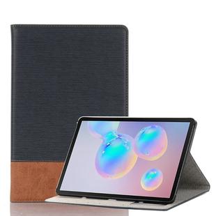 For Galaxy Tab S6 T860 / T865 Cross Texture Horizontal Flip Leather Case with Holder & Card Slots & Wallet (Dark Blue)