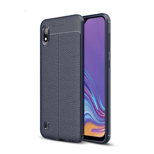 Litchi Texture TPU Shockproof Case for Galaxy A10(Navy Blue)