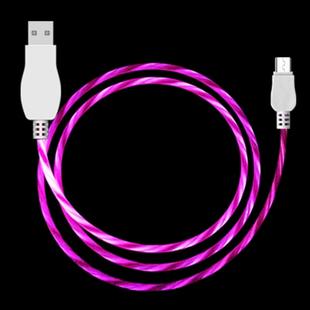 LED Flowing Light 1m USB A to Micro USB Data Sync Charge Cable, For Galaxy, Huawei, Xiaomi, LG, HTC and Other Smart Phones (Magenta)