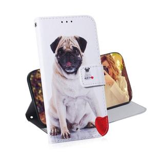 Pug Pattern Coloured Drawing Horizontal Flip Leather Case for Galaxy A7 (2018) / A750F, with Holder & Card Slots & Wallet