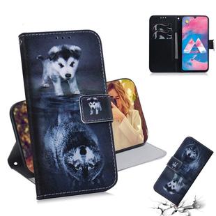 Wolf and Dog Pattern Coloured Drawing Horizontal Flip Leather Case for Galaxy M30, with Holder & Card Slots & Wallet