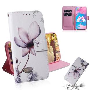 Magnolia Flower Pattern Coloured Drawing Horizontal Flip Leather Case for Galaxy M30, with Holder & Card Slots & Wallet