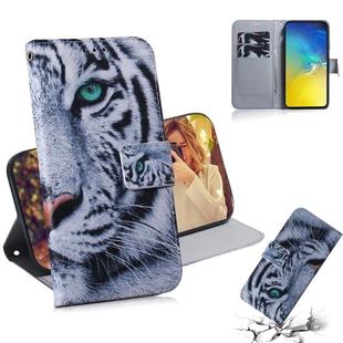 Tiger Pattern Coloured Drawing Horizontal Flip Leather Case for Galaxy S10 E, with Holder & Card Slots & Wallet