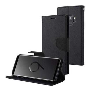 GOOSPERY FANCY DIARY for Galaxy S9 Cross Texture Horizontal Flip Leather Case with Card Slots & Wallet & Holder(Black)