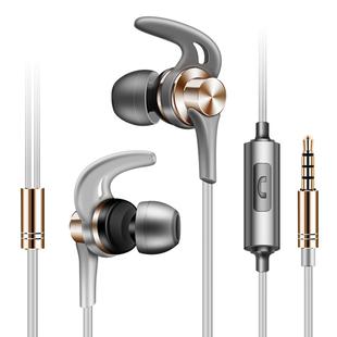 QKZ EQ1 CNC Metal Shark Fin Headphones Sports Music Headphones, Microphone Version (Gold)