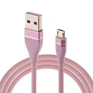 Nylon Weave Style USB to Micro USB Data Sync Charging Cable, Cable Length: 1m, For Galaxy, Huawei, Xiaomi, LG, HTC and Other Smart Phones (Pink)