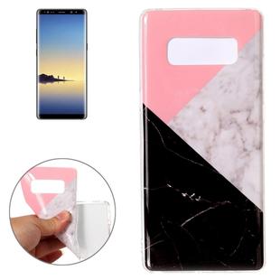 For Galaxy Note 8 Pink Black Color Matching Marble Pattern TPU Shockproof Protective Back Cover Case