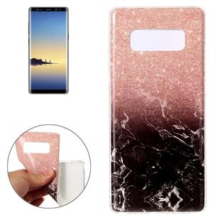 For Galaxy Note 8 Black Gold Marble Pattern TPU Shockproof Protective Back Cover Case