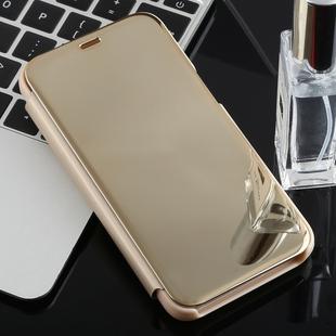 Electroplating Mirror Horizontal Flip Case for Galaxy J2 Core, with Holder (Gold)