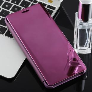 Electroplating Mirror Horizontal Flip Case for Galaxy A9 (2018), with Holder (Vermilion)