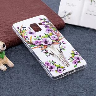 For Galaxy A8 (2018) Noctilucent Sika Deer Pattern TPU Soft Back Case Protective Cover