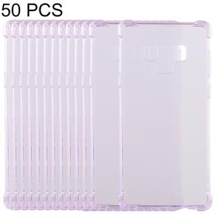 50 PCS 0.75mm Dropproof Transparent TPU Case for Galaxy Note9(Purple)