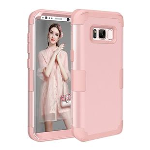 For Galaxy S8 Dropproof 3 in 1 Silicone sleeve for mobile phone (Rose Gold)