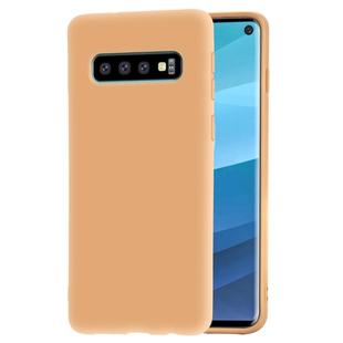 Frosted Soft TPU Protective Case for Galaxy S10(Yellow)