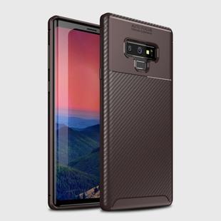 Beetle Shape Carbon Fiber Texture Shockproof TPU Case for Galaxy Note9(Brown)