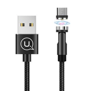 USAMS US-SJ474 U59 2.4A Micro USB Rotating Aluminum Alloy Magnetic Charging Cable, Length:1m(Black)