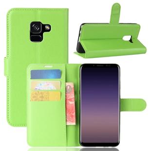 For Galaxy A8 (2018) Litchi Texture Horizontal Flip Leather Case with Holder & Card Slots & Wallet(Green)