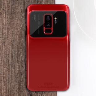 MOFI  Full Coverage High Alumina Glass + PC + Lens Face Parnt Protective Back Case for Galaxy S9 Plus(Red)