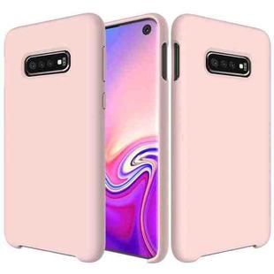 Shockproof Solid Color Liquid Silicone Case for Galaxy S10e(Pink)