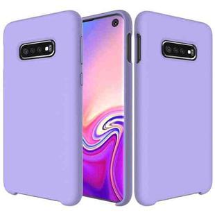 Shockproof Solid Color Liquid Silicone Case for Galaxy S10e(Purple)