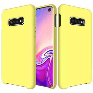 Shockproof Solid Color Liquid Silicone Case for Galaxy S10e(Yellow)