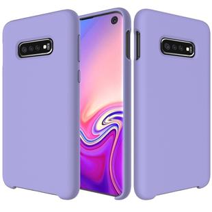 Shockproof Solid Color Liquid Silicone Case for Galaxy S10 (Purple)