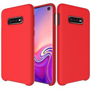 Shockproof Solid Color Liquid Silicone Case for Galaxy S10 (Red)