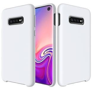 Shockproof Solid Color Liquid Silicone Case for Galaxy S10 (White)
