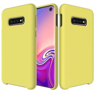 Shockproof Solid Color Liquid Silicone Case for Galaxy S10 (Yellow)
