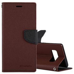 GOOSPERY FANCY DIARY for Galaxy Note 8 Cross Texture Horizontal Flip Leather Case with Card Slots & Wallet & Holder(Brown)