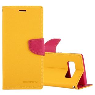 GOOSPERY FANCY DIARY for Galaxy Note 8 Cross Texture Horizontal Flip Leather Case with Card Slots & Wallet & Holder(Yellow)