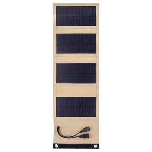7W Monocrystalline Silicon Foldable Solar Panel Outdoor Charger with 5V Dual USB Ports (Khaki)